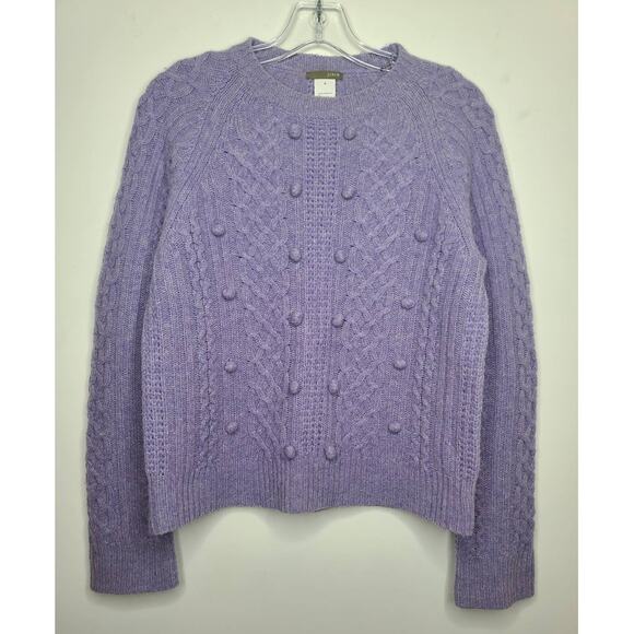 J Crew 100% lambswool purple long sleeve sweater - medium - Picture 1 of 8